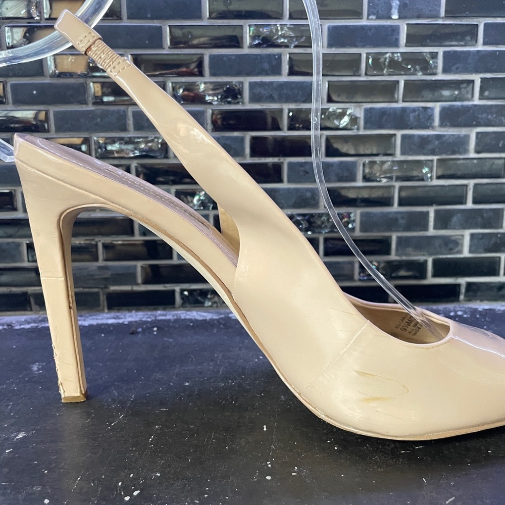 Bcbgeneration Nude Peep Toe Slingback Patent Leat… - image 8